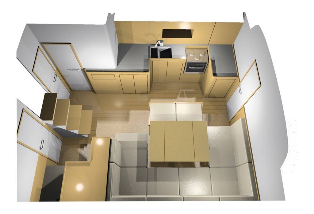 Elan 450 Preliminary view saloon area - Elan 450 Premiere at Genoa Boat Show © Elan http://www.navsail.com.au